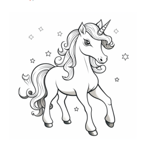 Dibujo de unicorno mágico para colorear