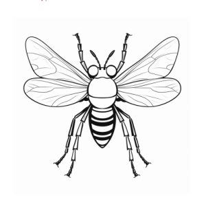 Dibujo de abeja detallada para colorear