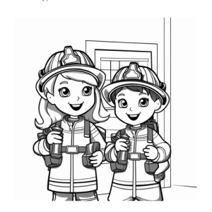 Dibujo de bomberos niños para colorear