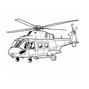 Dibujo de helicóptero divertido para colorear