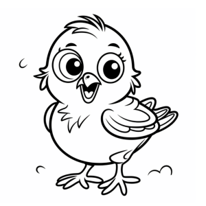 Dibujo de pajarito bonito para colorear