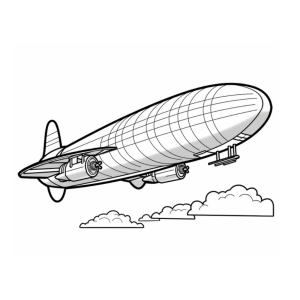 Dibujo de dirigible volador para colorear