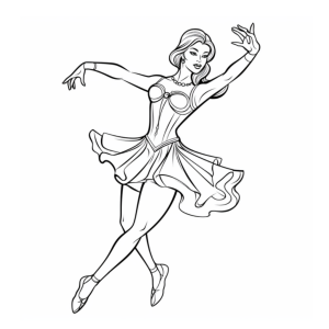 Dibujo de bailarina en acción para colorear