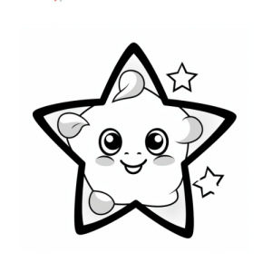 Dibujo de estrella feliz para colorear