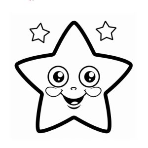 Dibujo de estrella sonriente y estrellas para colorear