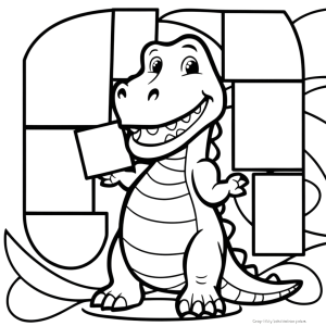 Dibujo de caimán divertido para colorear