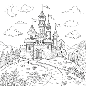 Dibujo de castillo fantástico
