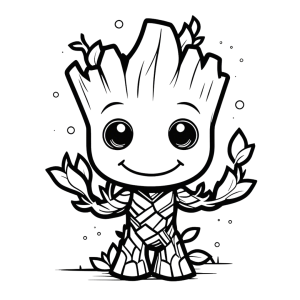 Dibujo de groot, el héroe divertido para colorear