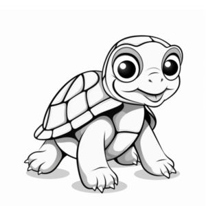 Dibujo de tortuga encantadora para colorear