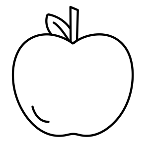 Dibujo de una jugosa manzana para disfrutar coloreando