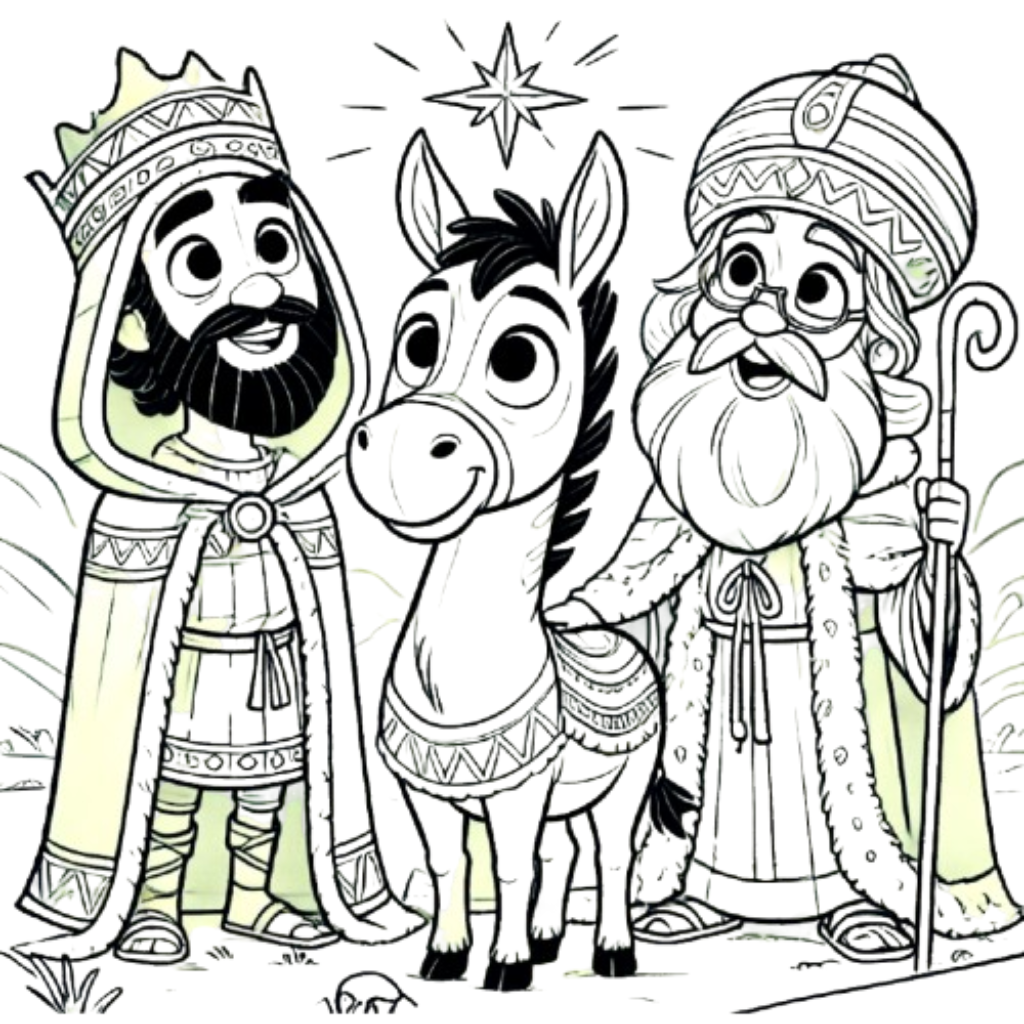 Dibujo de los Reyes Magos para colorear