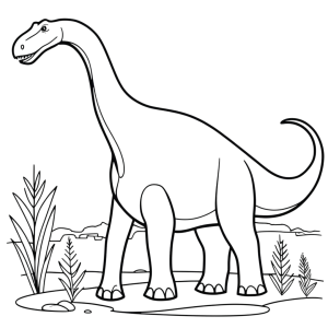 Majestuoso dinosaurio Diplodocus en su hábitat natural
