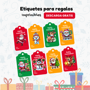 Etiquetas de navidad para regalos imprimibles