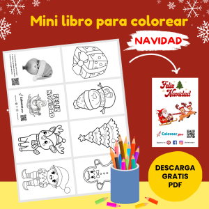 Mini libro para colorear para niños de navidad - Mini Coloring Book For Kids