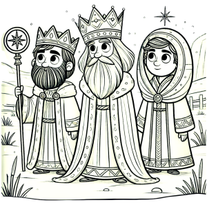 Dibujo de los reyes magos para colorear