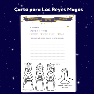 Carta para los reyes magos para imprimir y colorear - Descarga gratis carta reyes magos