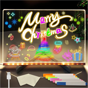 Tablero de dibujo acrílico LED con bolígrafo de 7 colores KutaKuta