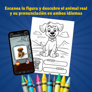 50 dibujos para colorear con Realidad Aumentada / Libro en formato digital para colorear animales / PDF / Imprimible