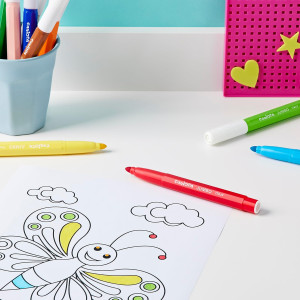 5 Rotuladores Jumbo Punta Gruesa | Caja de 24 Rotuladores Superlavables y con gran Cobertura | Cuerpo Octogonal Maxi | Colores