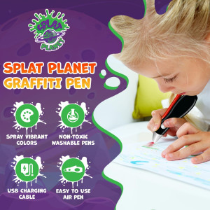 Aerógrafo eléctrico inalámbrico, aerógrafo acuarela, juego de rotuladores aerógrafo de 12 colores, acuarela lavable, pinturas 