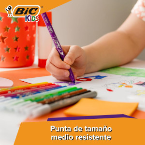 4 Kids, Kid Couleur, Rotuladores Lavables para Niños,Ideales para Material Escolar, Punta Media Resistente, Colores Brillantes