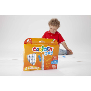 5 Baby Valorous Markers 2+ | Rotuladores Super Lavables para Bebés a Partir de 2 años, Punta Redondeada y Colores Surtidos, 12