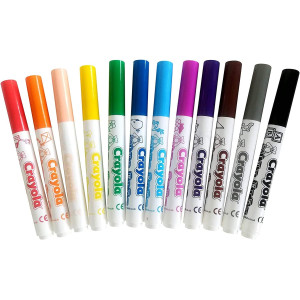 Rotuladores Lavables para Niños, Set de 12 Rotuladores Lavables de Punta Redondeada, No Tóxico, Apto para Niños a Partir de 12