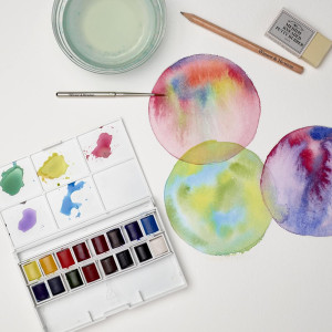 Caja de acuarela Sketcher Deluxe - set de 16 medio godets, colores surtidos