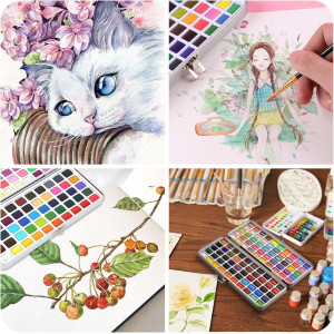 Acuarelas Profesionales,100 Colores Set de Pinturas de Acuarela