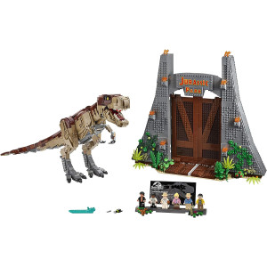 Lego Jurassic World - Parque Jurásico: Caos del T. Rex, Set de Construcción de Dinosaurio de La Clásica Película, Incluye Mini