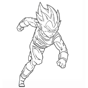 Vegeta para colorear listo para la gran batalla