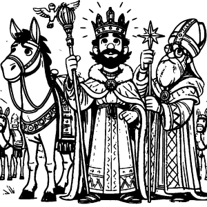 Llegada de los reyes magos en la nochebuena